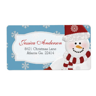 Etiquetas de endereço do boneco de neve