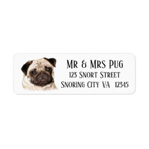 Etiquetas de endereço do cão do Pug!