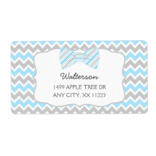 Etiquetas de endereço do chá de fraldas do laço