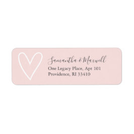 Etiquetas de endereço do coração do Namorados rosa