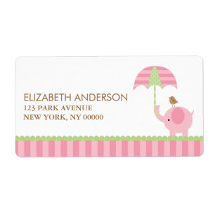 Etiquetas de endereço do elefante cor-de-rosa