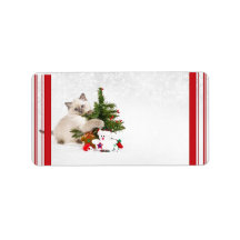 Etiquetas de endereço do Gatinho de Natal