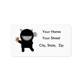 Etiquetas de endereço do Gatinho Ninja