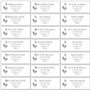 Etiquetas de endereço do nome de convidado do Rosa