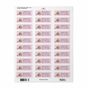 Etiquetas de endereço do remetente cor-de-rosa da