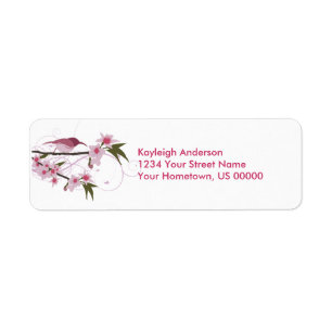 Etiquetas de endereço do remetente cor-de-rosa do