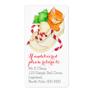 Etiquetas de endereço do remetente do gatinho do