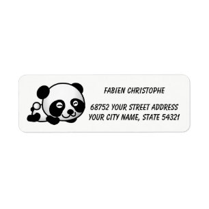 Etiquetas de endereço do remetente. Panda.