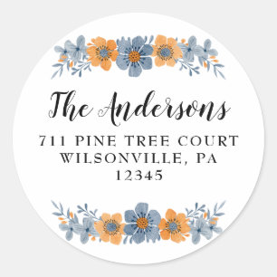 Etiquetas de endereço do remetente redondas da