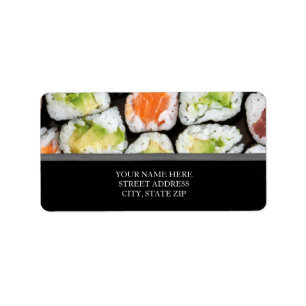 Etiquetas de endereço do sushi