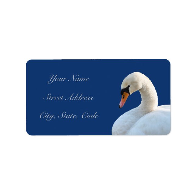 Etiquetas de endereço do Swan branco (Frente)