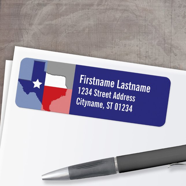 Etiquetas de Endereço do Texas (Custom Return Address Labels - Low Minimum)