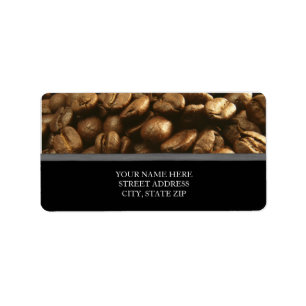 Etiquetas de endereço dos feijões de café