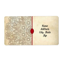 Etiquetas de Endereço Dourado do ornamentado