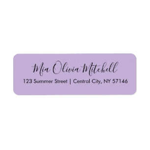 Etiquetas de Endereço Elegante Violeta Suave de Co