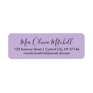 Etiquetas de Endereço Elegantes Cor Violeta Suave