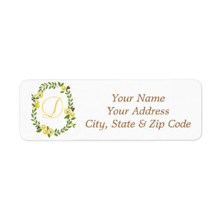 Etiquetas de Endereço Floral de Queda Amarela