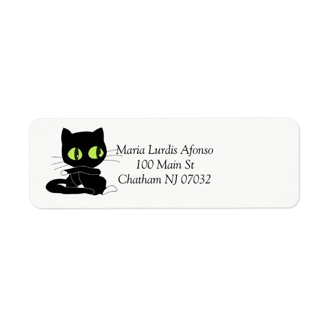 Etiquetas de Endereço Gatos Preto (Frente)