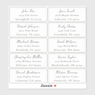 Etiquetas de endereço individuais