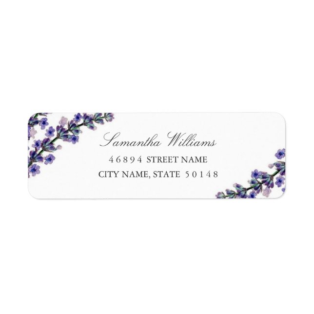 Etiquetas de Endereço Lavanda Elegantes (Frente)
