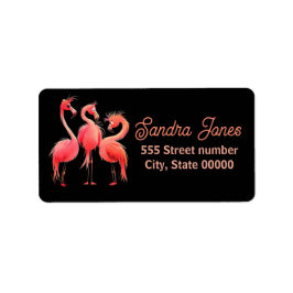 Etiquetas de endereço lindas e exclusivas flamingo