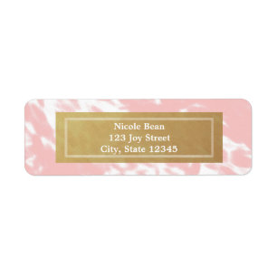 Etiquetas de Endereço Modernas Chic Rosa Peachy e