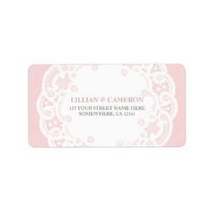Etiquetas de Endereço Mortal do Lace Rosa Esfarela