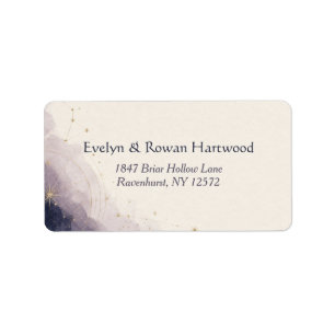 Etiquetas de Endereço para Casamento Celestial