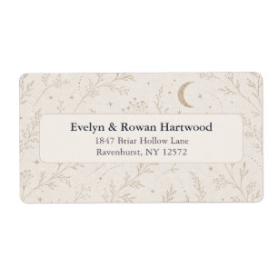 Etiquetas de Endereço para Casamento Celestial