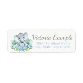 Etiquetas de Endereço para Chá de Bebê Elefante Me