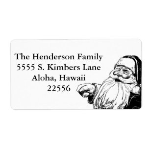 Etiquetas de endereço para Papais noeis pretos e b