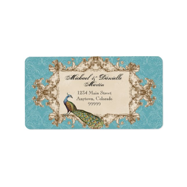 Etiquetas de Endereço - Peacock & Etchings Blue Vi (Frente)