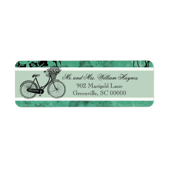 Etiquetas de Endereço Personalizadas da Bicicleta  (Frente)