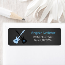 Etiquetas de Endereço Personalizadas de Guitarra d