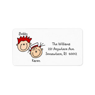 Etiquetas de endereço personalizadas do casal