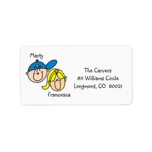 Etiquetas de endereço personalizadas do casal