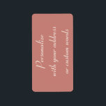 Etiquetas de Endereço Personalizadas do Rosa Cinna<br><div class="desc">Lindas etiquetas para seus convites de casamento,  obrigado notas,  pacotes ou cartas.</div>