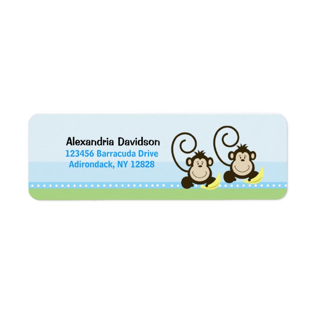 Etiquetas de Endereço Personalizadas para Macacos  (Frente)