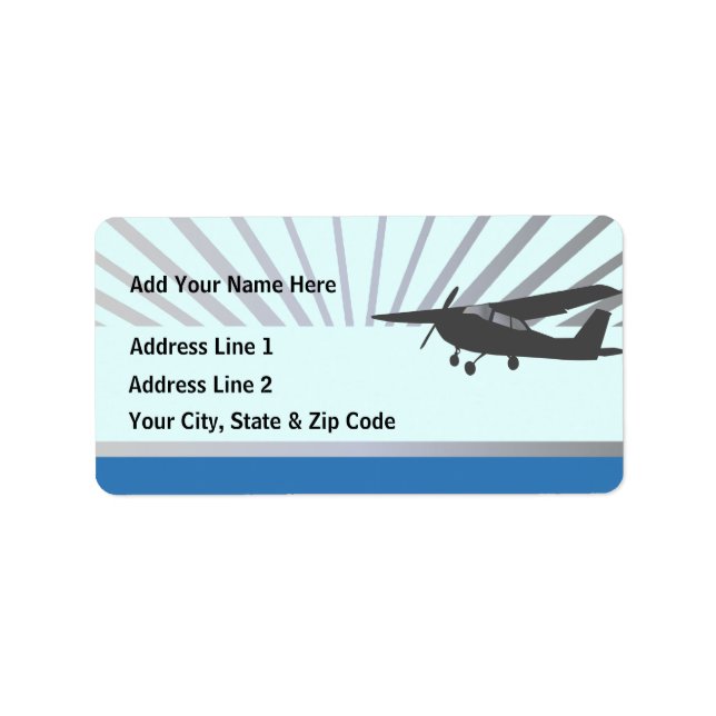 Etiquetas de endereço personalizáveis para a aviaç (Frente)