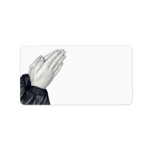 Etiquetas de endereço Praying das mãos