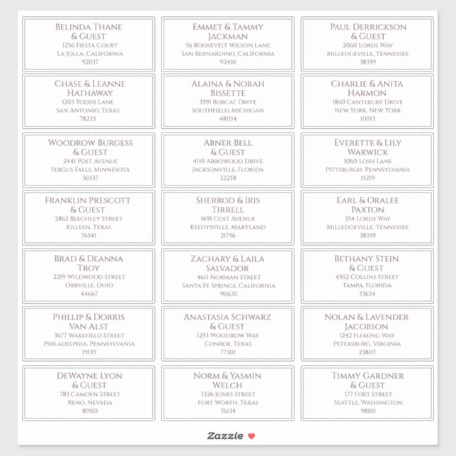 Etiquetas de Endereço Pré-Endereçadas (Folha)