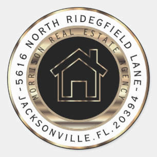 Etiquetas de endereço pretas e Dourados do