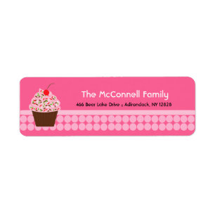 ETIQUETAS de ENDEREÇO PRINTABLE do cupcake