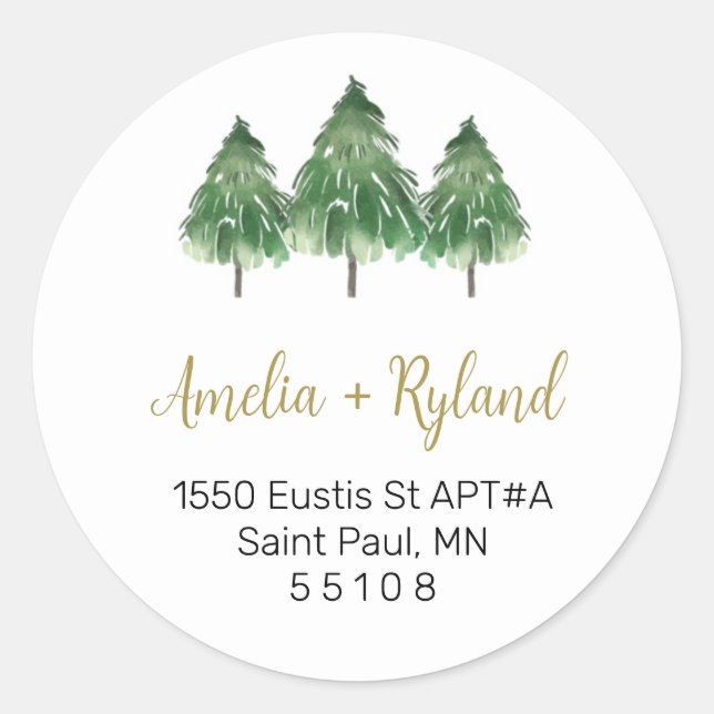 Etiquetas de Endereço Redondas de Natal  (Frente)