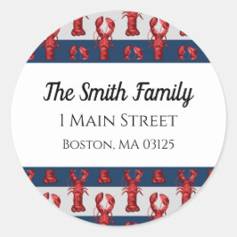 Etiquetas de endereço redondas para lagostas náuti