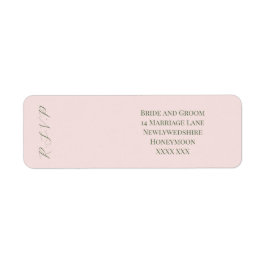 Etiquetas de Endereço Rosa Pálido e Verde Escuro