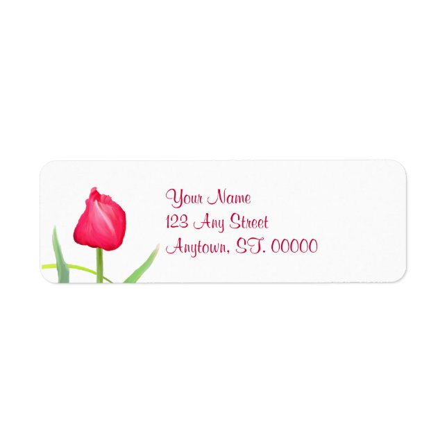 Etiquetas de Endereço Tulip Rosa (Frente)