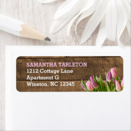 Etiquetas de endereço Tulips & Barnwood
