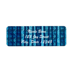Etiquetas de Endereço Vintage Azul Ondas Retro Pra