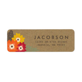 Etiquetas de Endereço Vintage Floral Kraft